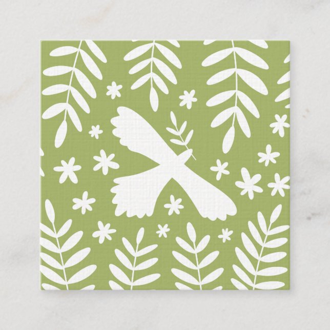 Carte De Visite Carré L'oiseau blanc (Devant)