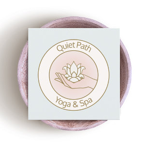 Carte De Visite Carré Lotus Flower Beauty Spa