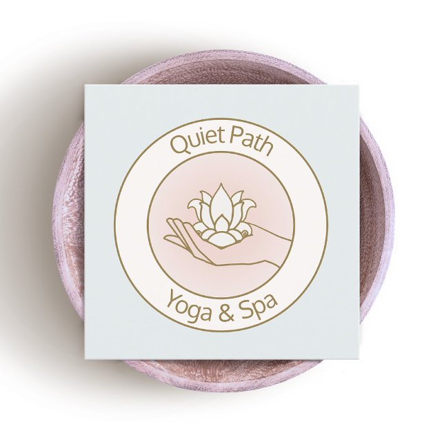 Carte De Visite Carré Lotus Flower Beauty Spa (Créateur téléchargé)