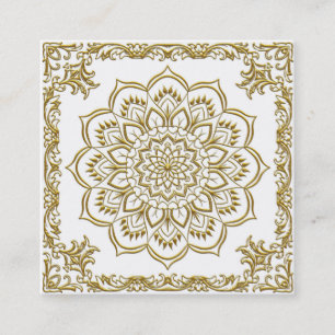 Carte De Visite Carré Lotus Flower Logo Yoga