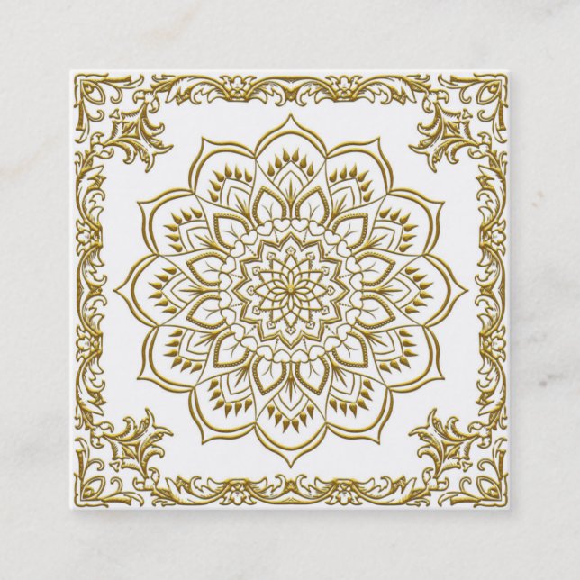 Carte De Visite Carré Lotus Flower Logo Yoga (Devant)