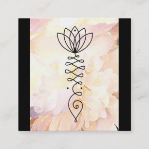 Carte De Visite Carré *~* Lotus Heart Peony Flower Floral Reiki Yoga