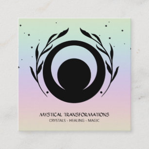 Carte De Visite Carré *~* Lunaire Sun Moon Magic Boho Universe Rainbow