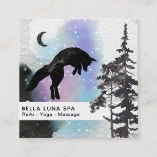 Carte De Visite Carré Lune cosmique de *~* sautant le chaman