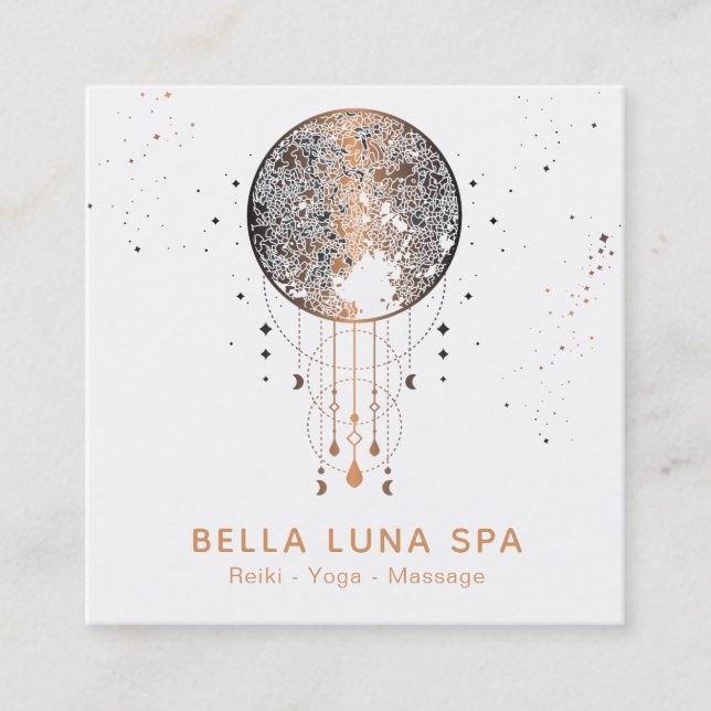 Carte De Visite Carré *~* Lune cosmique Shaman Univers lunaire (Devant)