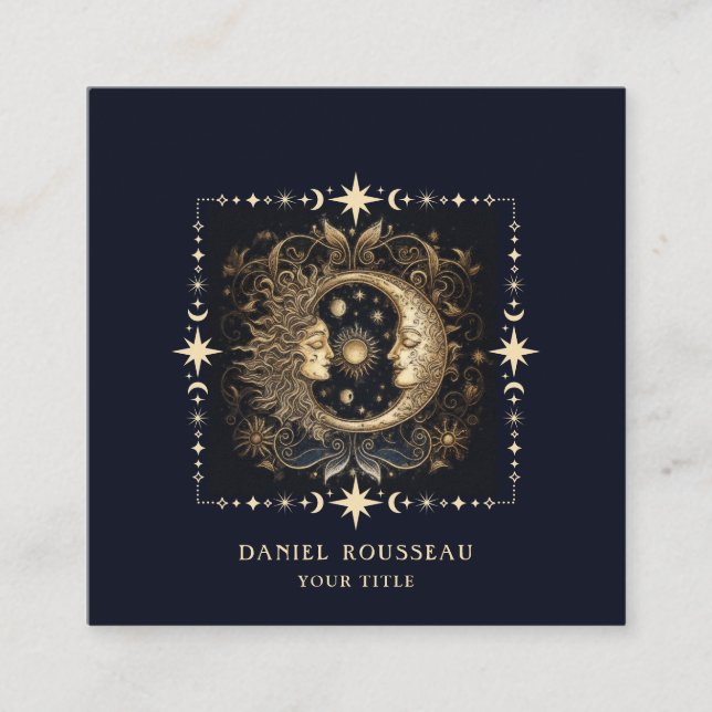 Carte De Visite Carré Lune mystique céleste (Devant)