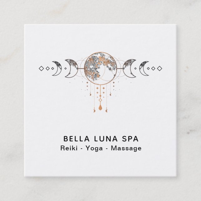 Carte De Visite Carré Lunes lunaires de chaman d'univers cosmique de (Devant)