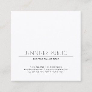 Carte De Visite Carré Luxe à la mode simple moderne élégant de