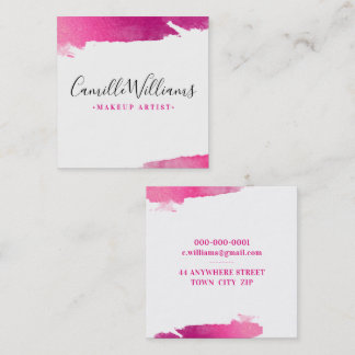 Carte De Visite Carré LUXE MINIMALIST glam lux faux trait rose doré