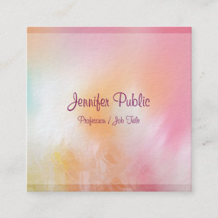 Carte De Visite Carré Luxe moderne coloré Abstrait Art Modèle tendance