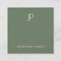 Luxe moderne de monogramme d'or de modèle vert