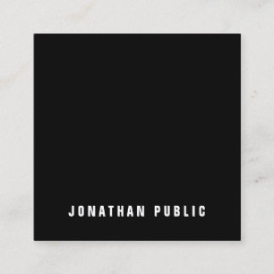 Carte De Visite Carré Luxe professionnel simple simple blanc noir