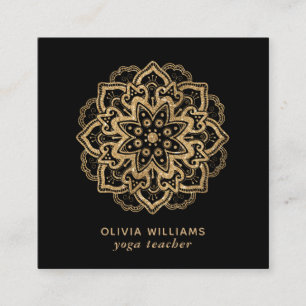 Carte De Visite Carré Luxueuse Faux Gold Parties scintillant Boho Mandal