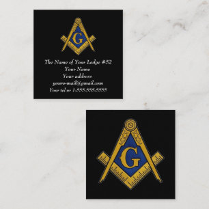 Carte De Visite Carré Maçonnerie maçonnique freemason noir
