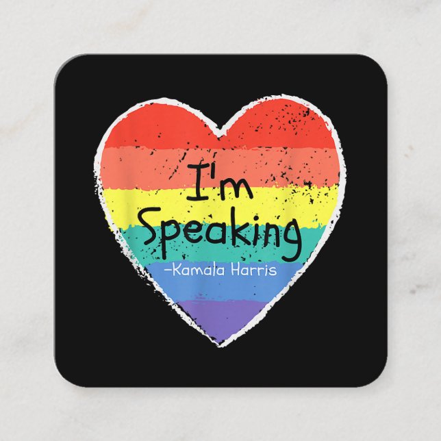 Carte De Visite Carré Madame la Vice-présidente Je parle Kamala Harris g (Devant)