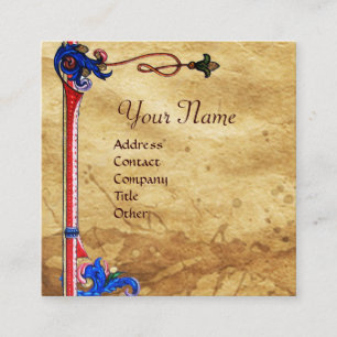 CARTE DE VISITE CARRÉ MADONNA DU PARCHEMENT FLORAL ROSE BOWER