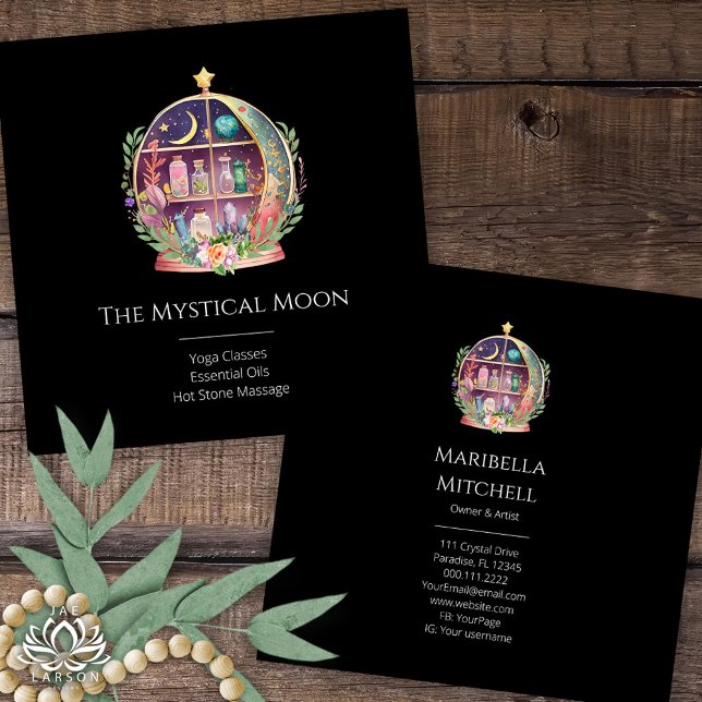 Carte De Visite Carré Magical Essential Oils Apothecary Yoga Crystals (Créateur téléchargé)