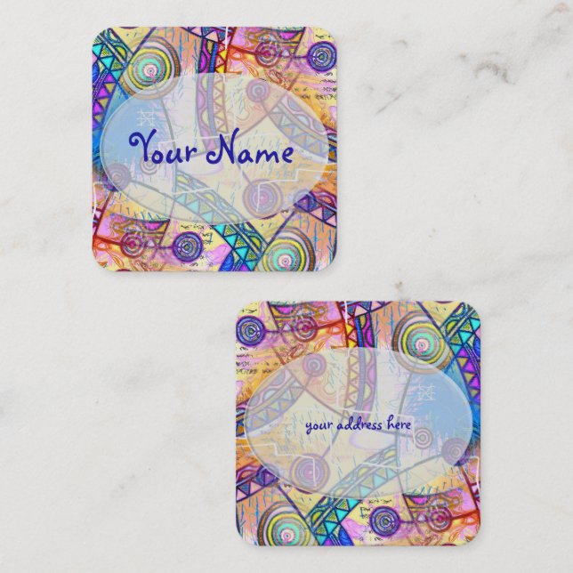 Carte De Visite Carré Main dessinée par EDDArt - Dream Scale 1a (Devant / Derrière)