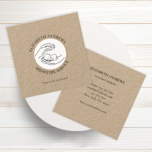 Carte De Visite Carré Mains tenant un bébé simple-moderne