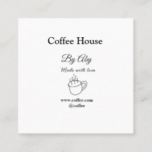 Carte De Visite Carré Maison de café faite avec amour ajoutez le texte d