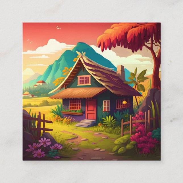 Carte De Visite Carré Maison traditionnelle philippine-36543 (Devant)