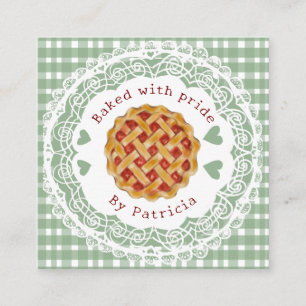 Carte De Visite Carré Maître pâtissier de tarte aux cerises