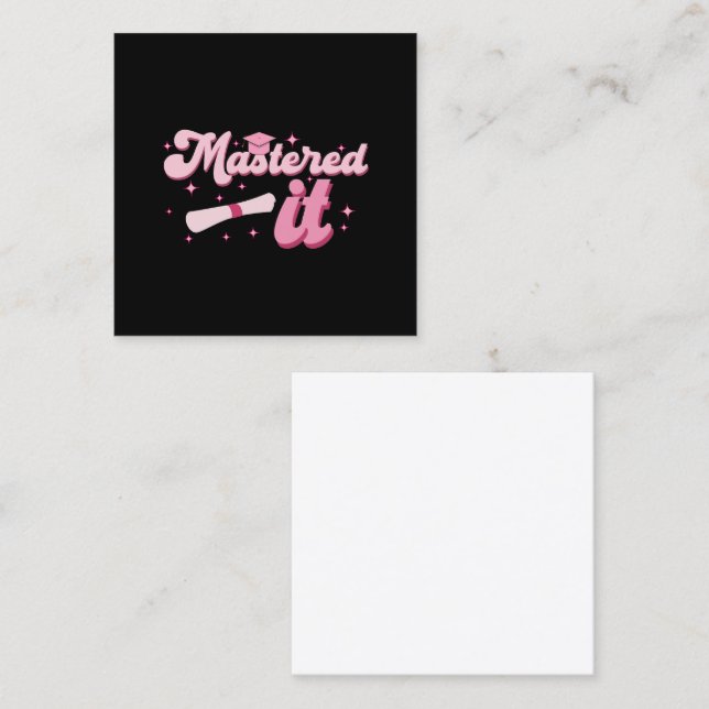 Carte De Visite Carré Maîtrise Il Maîtrise Diplômé MBA (Devant / Derrière)