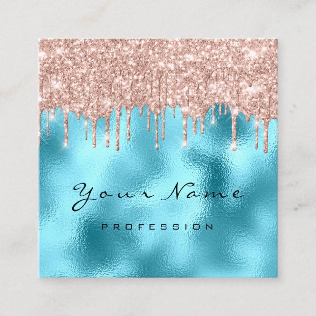 Carte De Visite Carré Makeup Artist Event Planner Parties scintillant Oc (Devant)