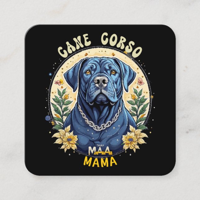 Carte De Visite Carré Maman Cane Corso (Devant)