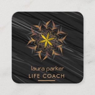 Carte De Visite Carré Mandala Boho Tribal Art Yoga Massage Thérapie