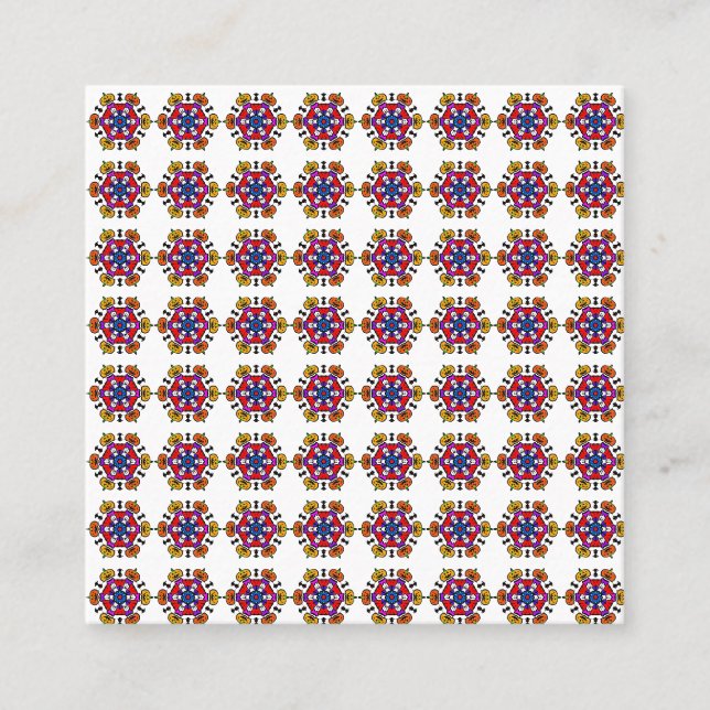 Carte De Visite Carré Mandala de citrouille d'Halloween (Devant)
