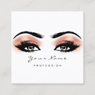 Carte De Visite Carré Maquillage Artiste Eyebrow Blush Lashes Carré blan
