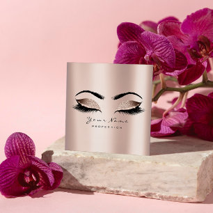 Carte De Visite Carré Maquillage Artiste Eyebrow Eye Lash Parties scinti