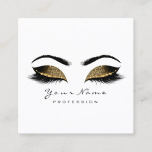 Carte De Visite Carré Maquillage Artiste Eyebrow Eye Lash White Parties 