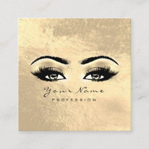 Carte De Visite Carré Maquillage Artiste Eyebrow Eyes Lashes Gold Carré