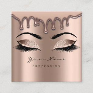 Carte De Visite Carré Maquillage Artiste Eyebrow Lash Parties scintillan