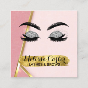 Carte De Visite Carré Maquillage Artiste Eyelash Extensions Lashes Brows