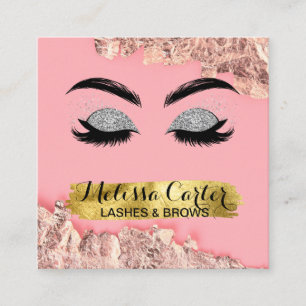 Carte De Visite Carré Maquillage Artiste Eyelash Extensions Lashes Brows