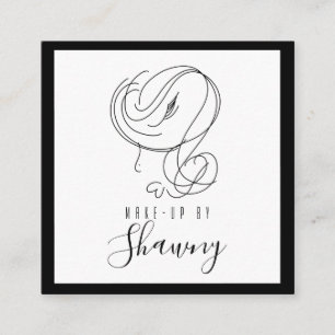 Carte De Visite Carré Maquillage Artiste Ligne Feminine Art Femme Main D