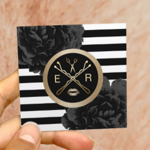 Carte De Visite Carré Maquillage Artiste Salon des Cheveux Moderne Strip