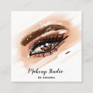 Carte De Visite Carré Maquillage Artiste Yeux Brown Lashes