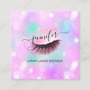 Carte De Visite Carré Maquillage Brows Eyelash Code QR Logo Beauty Studi