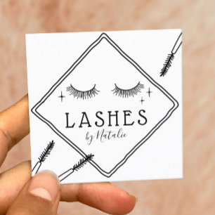 Carte De Visite Carré Maquillage Eyelash Artiste Cute Lash Logo Salon de