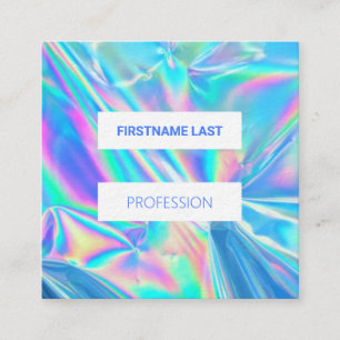 Carte De Visite Carré maquillage holographique moderne artiste pastel ra