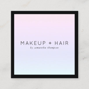Carte De Visite Carré Maquillage holographique moderne dégradé rose
