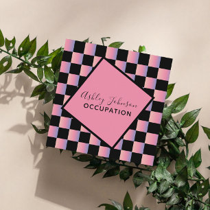 Carte De Visite Carré Maquillage holographique moderne Médias sociaux Aj