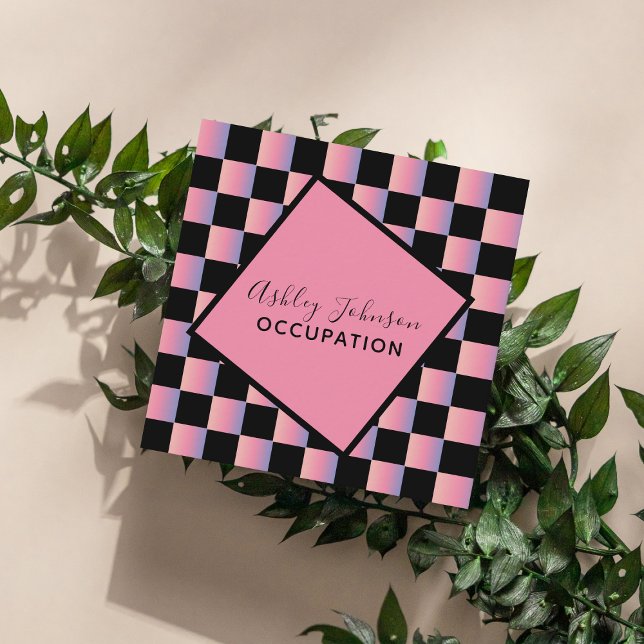 Carte De Visite Carré Maquillage holographique moderne Médias sociaux Aj (Créateur téléchargé)