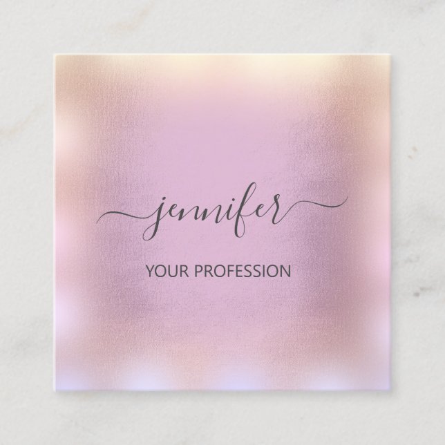 Carte De Visite Carré Maquillage professionnel Blue Smoky Pink Ombre (Devant)