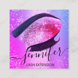 Carte De Visite Carré Maquillage professionnel Eyelash Extension rose ch
