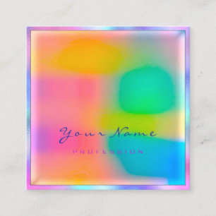 Carte De Visite Carré Maquilleur Holograp minimal moderne professionnel